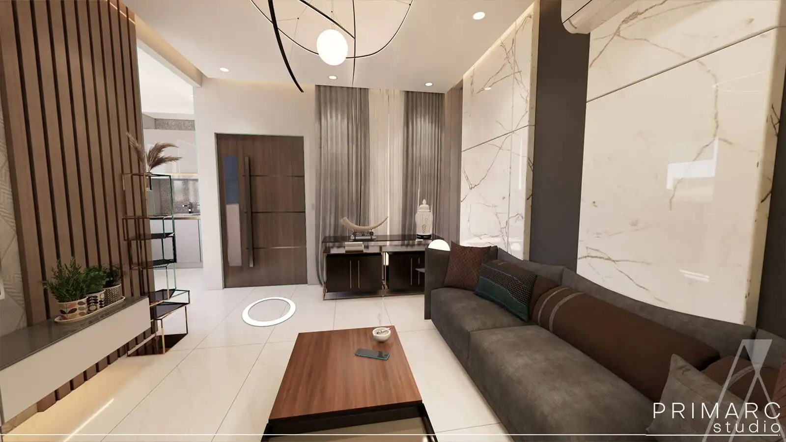 Alternative perspective of a luxury lounge design, demonstrating the immersive capabilities of virtual reality in architecture.
